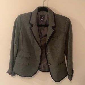Gap gray/navy trimmed blazer. Like new. Size XS.